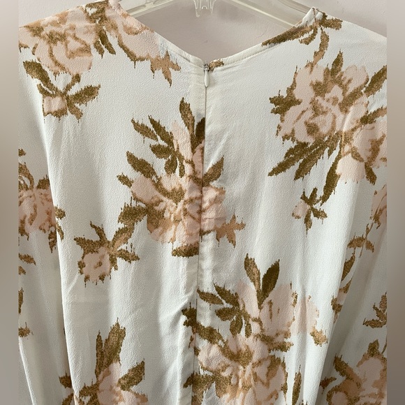 Ganni St. Pierre Crepe Floral Dress in Vanilla Ice Size 36 Small - Picture 9 of 10